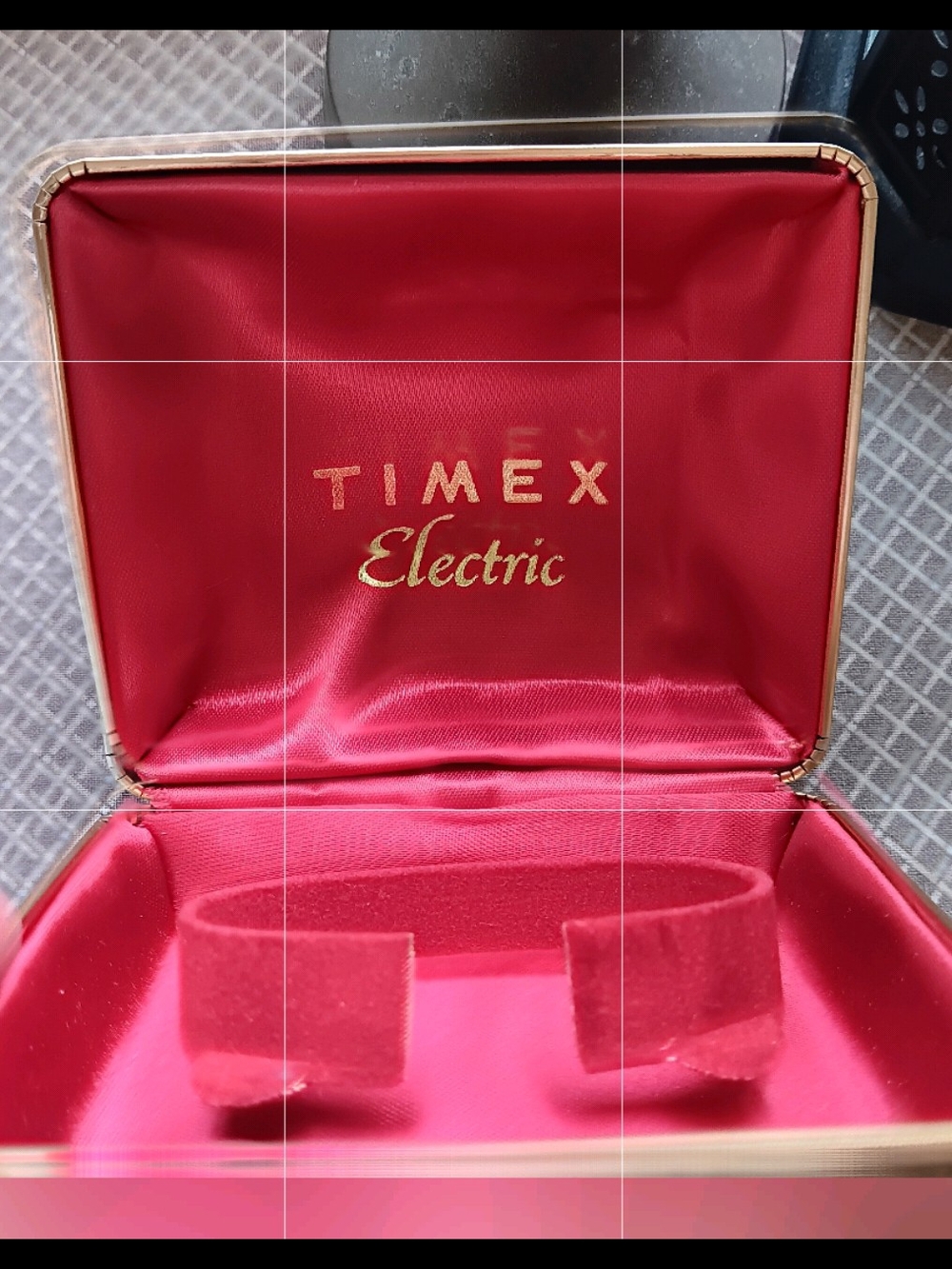 Timex Tin Watch Box, Vintage W Faux Wood Finish Excellent Condition.